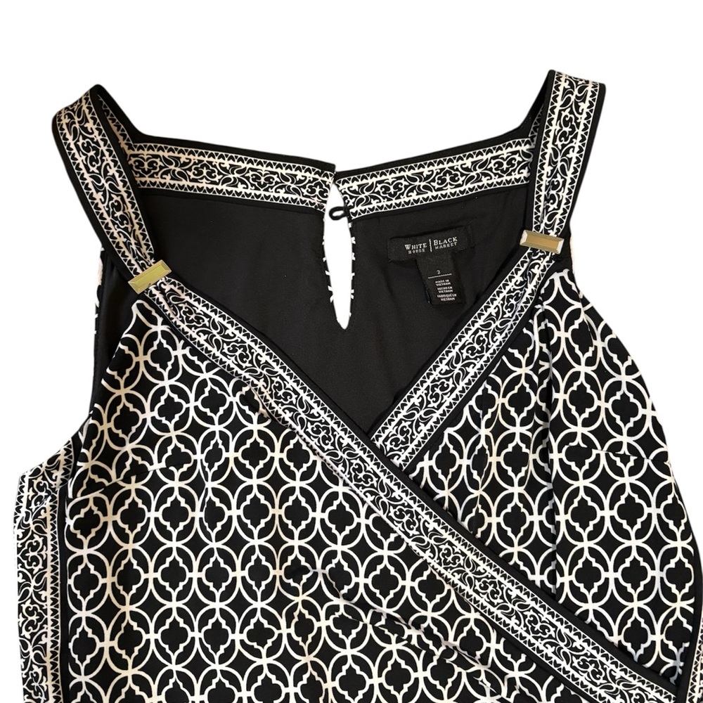 White House Black Market Monochrome Geometric Jumpsuit - Picture 4 of 5